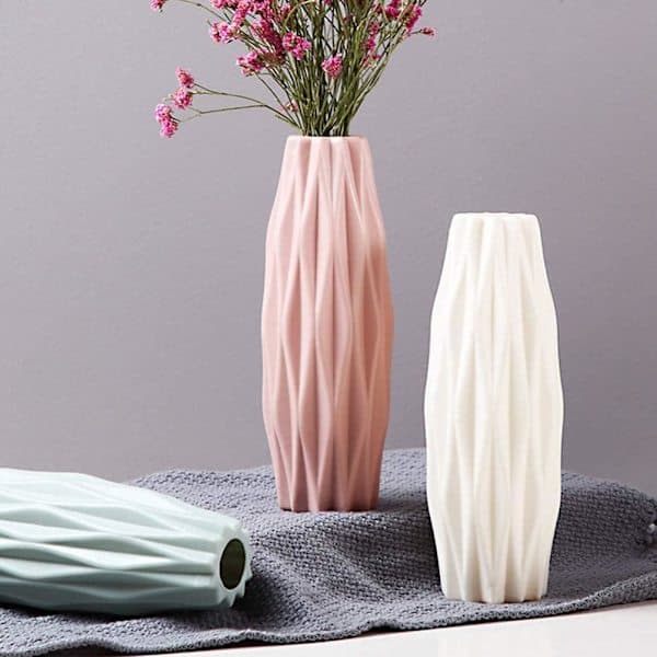 3-pack Elegant Design Plastvas - Modern Dekorativ Plastvas för Inomhus Sovrum Vardagsrum Balkong Bröllopsbord (3 Färger, 21 cm)
