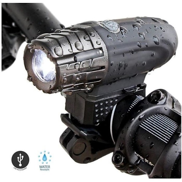 OUTAD Ultra Kraftig LED Forlygte - USB Genopladelig - Til Mountainbikes - Sort