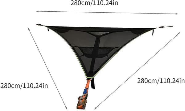 Aerial Camping Hammock 3-Point Design Multi-Person Portable Hammock Vihreä Green