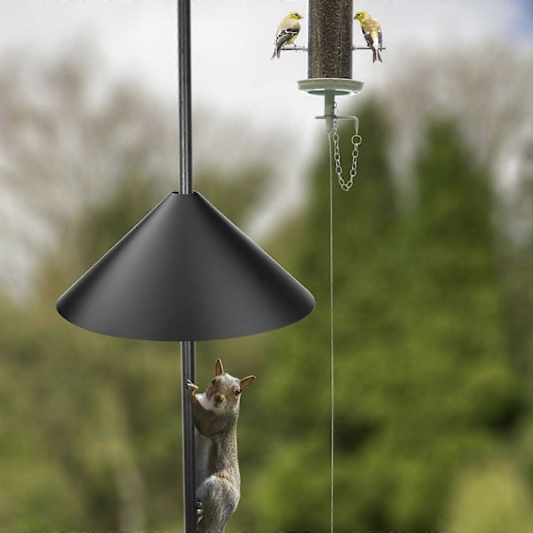 Squirrel Flapper Professionel plastik Forebygger tyveri Egernbeskyttelse til fuglefoder, Sort