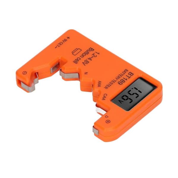 Batteritester - AIMOONSA - Digital LCD - AA AAA C D 9V 6F22 - Orange - Kompakt