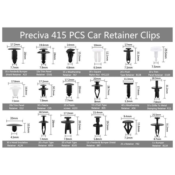415 stk. plastiknitteclips