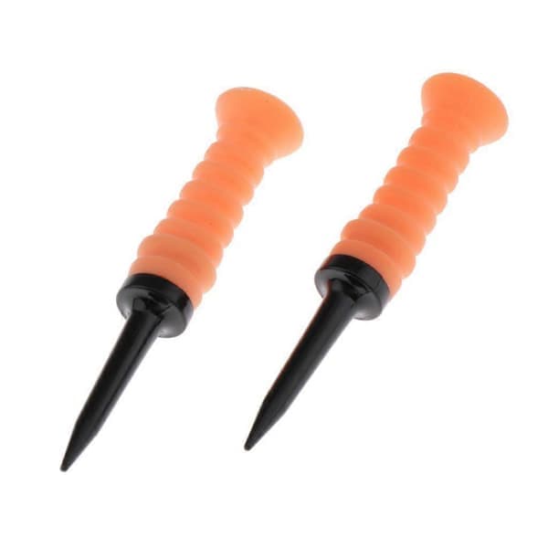 2-pack plastgolfpeggar - Golfsportträning 82mm - Blandad orange Orange