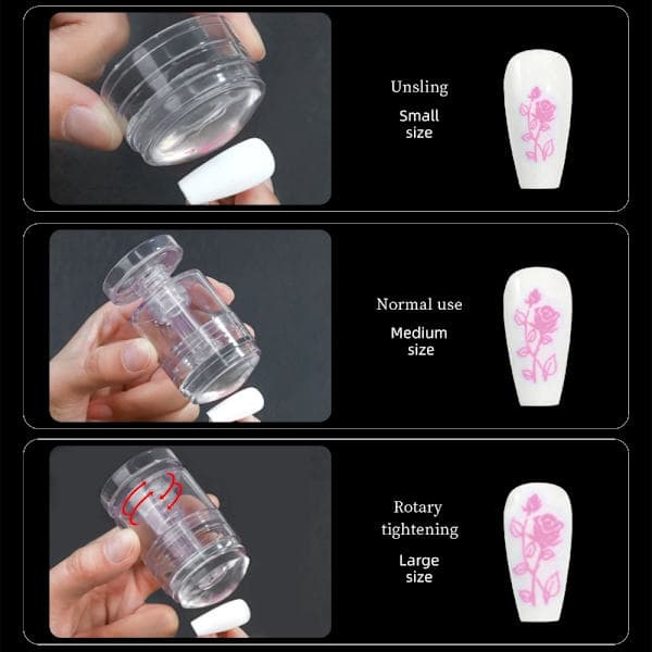 Nagelstämpel Skrapaset Transparent Roterbart