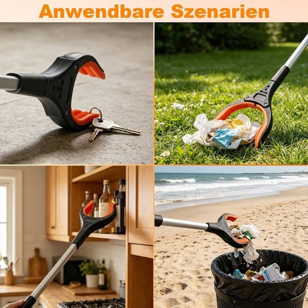 Sett med 2 83 cm gripeverktøy, sammenleggbare, roterende hode, magnetisk tupp og sklisikkert håndtak, for eldre og barn