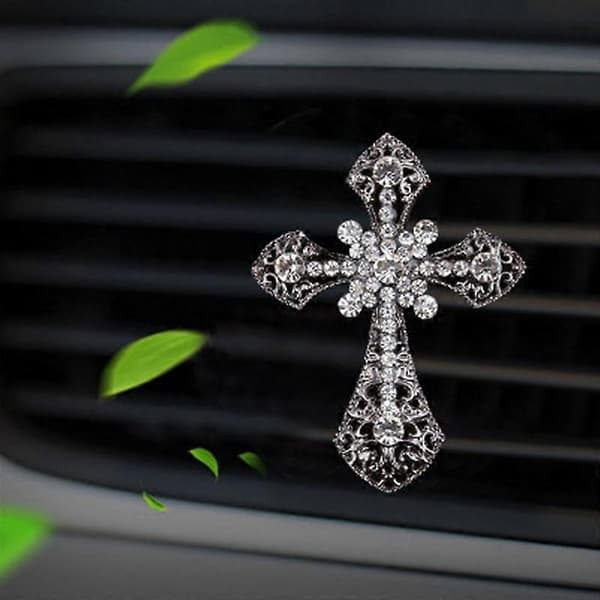 Vent Clips Bilduft Bling Kryds Bilduft Vent Clips Bilduft Vent Clips Til Kvinder Kryds Rhinestone Luft