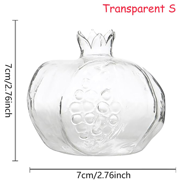 Granatæble Glasvase Boligdekoration Blomstervase til Frugt Cachepo Transparent S