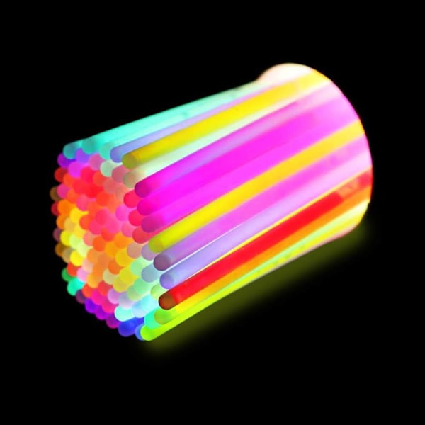 100 stk. Glow Sticks Bulk 8\" Glowsticks, Glow Stick Armbånd Halskæder, Selvlysende Festartikler, Jul, Halloween Festartikler Pakke