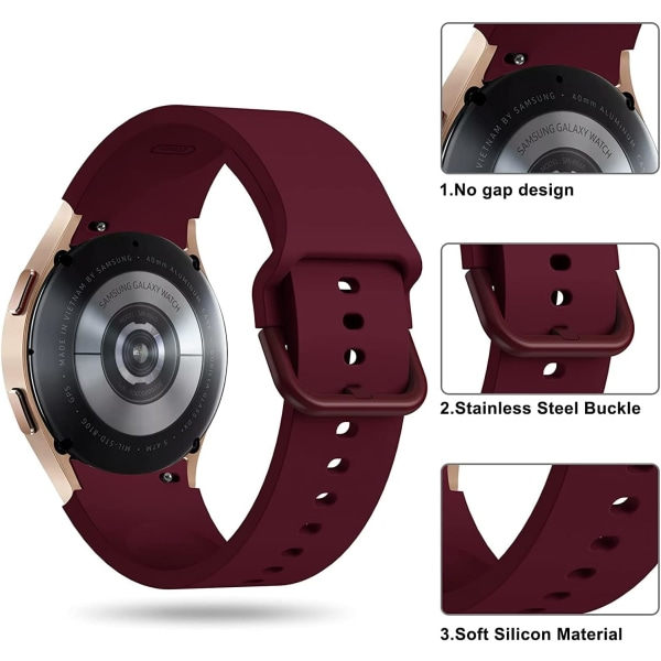 Kompatibel med Galaxy Watch 4 5 Serie Armbånd Blød Silikone Rem Sportsrem til Samsung Galaxy Watch 4 /Galaxy Watch 4 Classic /Galaxy Watch 5