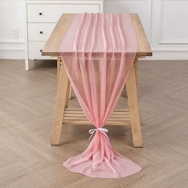 Bordløper tekstil og duk 75x300cm – lys rosa