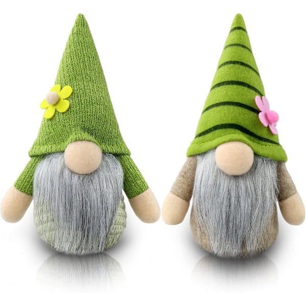 Set med 2 Vår-Gonk Dekorationer Påskblomma Tomte Handgjord Dekor för Hem Kök