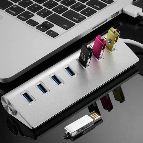 Aluminium USB 3.0-hubb, 7 Super Speed ​​USB 3.0-dataportar, kompatibilitet