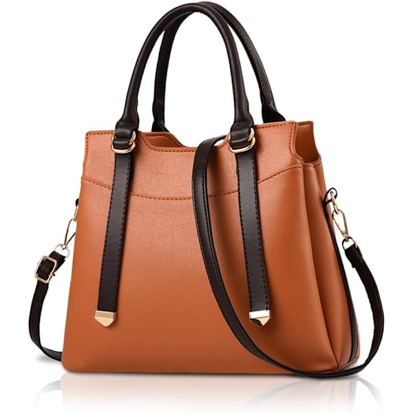 Damehåndtasker, Elegant Tote Bag med Top-Håndtag, Skuldertaske, Patent Læder Håndtaske, Arbejdstaske til Damer Naranja oscuro