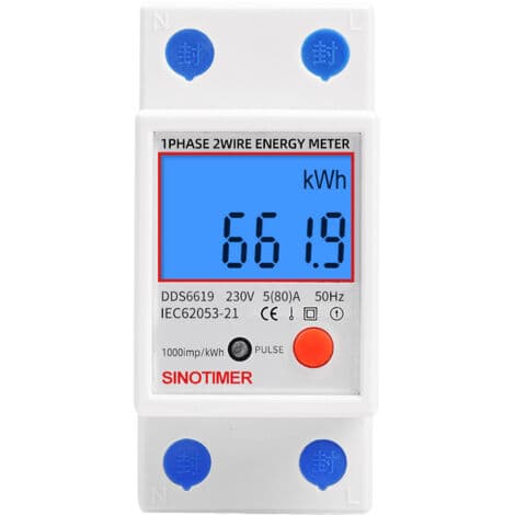 Enfaset 45A bimåler – MID-certificeret – LCD-display – Modulær installation til eltavle