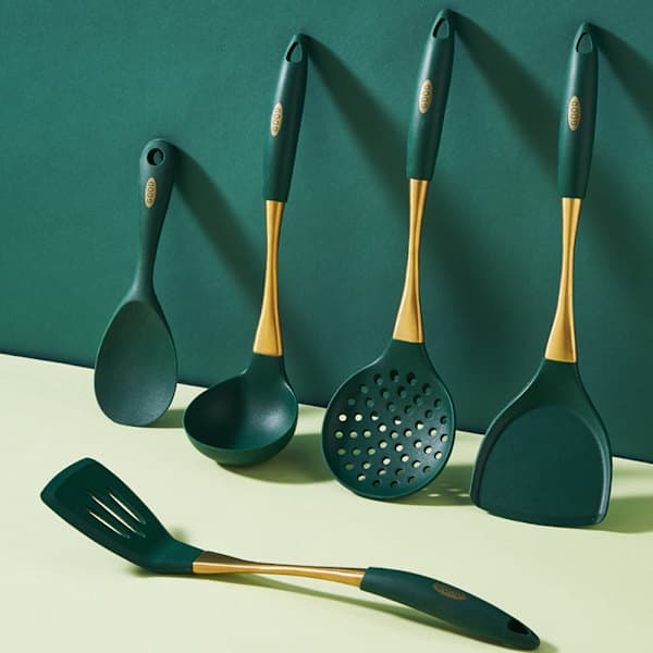 Silikonslev för matlagning, bekväm soppslev med non-stick-yta, perfekt för servering och omrörning, ergonomiskt utformat köksredskap