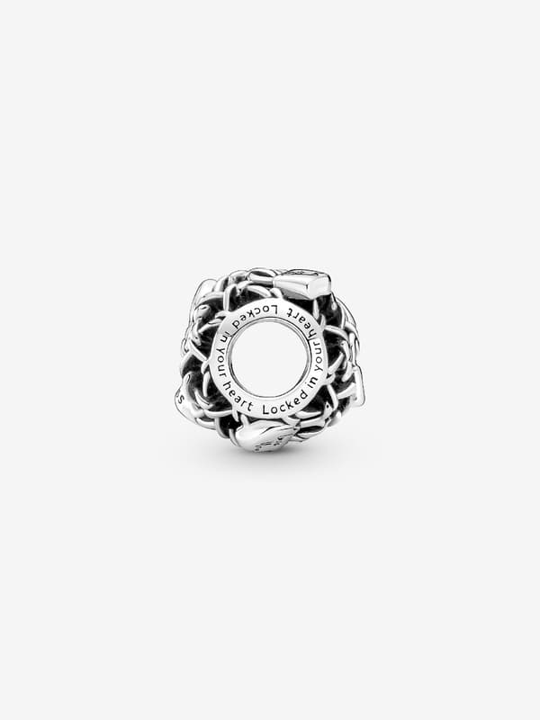 - Ajourkjettinglenke Hengelås Charm - Sterling sølv