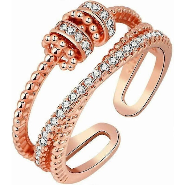 Til min datter - Fidget Ring Anti Angst Ring med Perler Spinner til Piger Gave Rose Guld