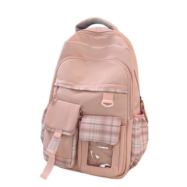 Lätt och vattentät skolväska för tonåringar, stöldskyddad, 3-6 klass, multificka, dagryggsäck för grundskolan, resor Pink