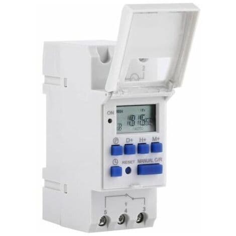15A Ugentlig Digital Timer – 16 TÆND og 8 SLUK Programmerbar – LCD Display – DIN-skinne Montering