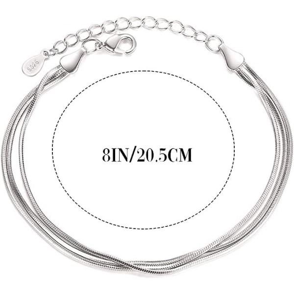 Glittrande silverarmband justerbar tjejersmycken