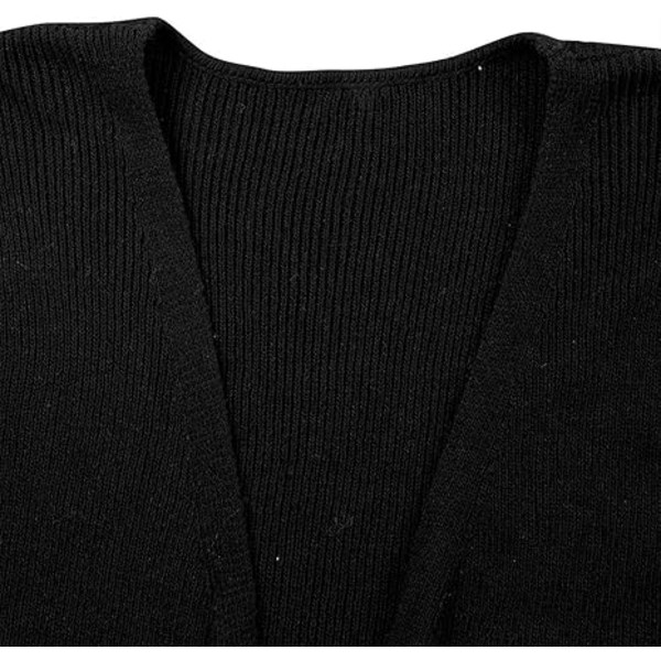 Dame Ærmeløs Cardigan Damer Draperet Åben Front Lang Vest Jakke Blazer Vest Frakke