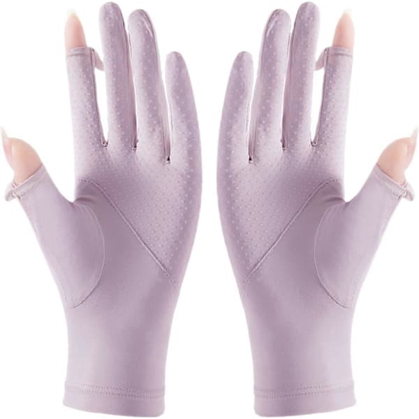 Silkehandsker - Split Ice Silk Solbeskyttelseshandsker, Lilla