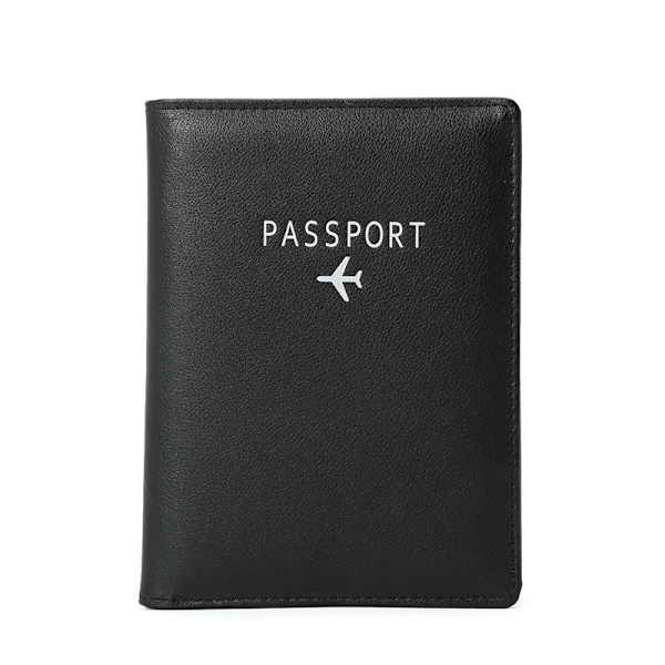 PU læder pas holder, RFID ID holder sort black