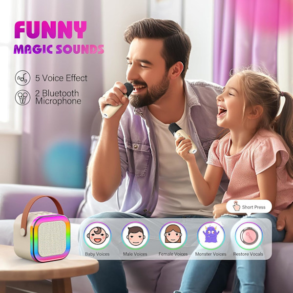 Karaokemaskin med 2 Mikrofoner, Födelsedagspresenter för Flickor Leksaker Ålder 3-15 År Gamla Flickor Presenter Barn Mikrofon Leksaker för 3-16 År Gamla Flickor