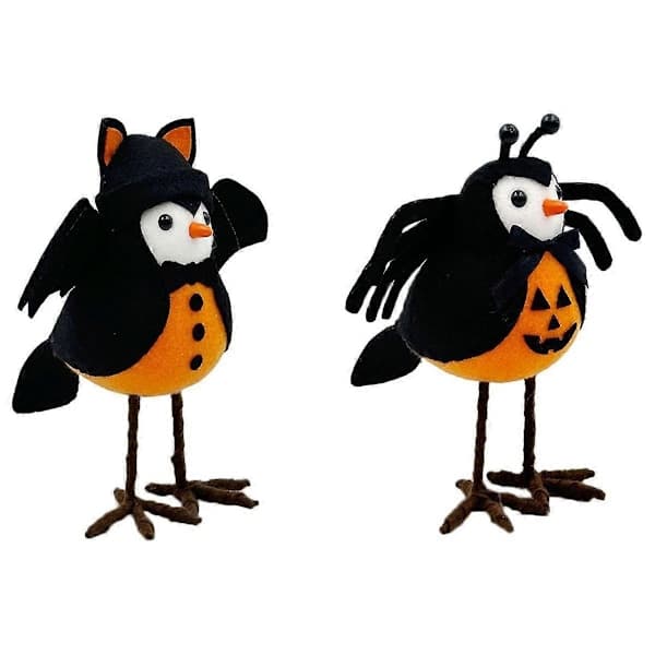 Halloweenfåglar 2 st stående prydnader