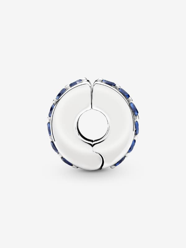- Blå gnistrande klämcharm - Sterling silver