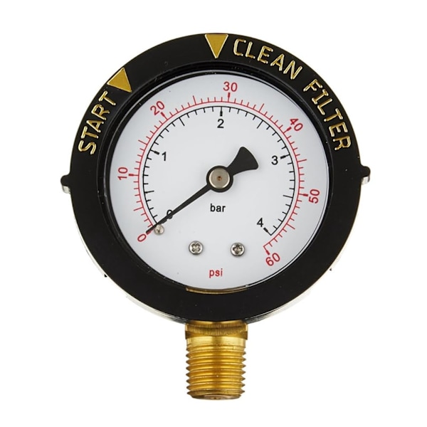 190058 trykkmåler 0-60 PSI, vanntrykksmåler for oppstart og filtrering med 1/4 NPT gulvmontering for basseng