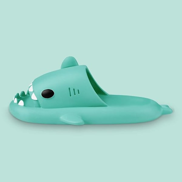 Hajtofflor för pojkar och flickor, Shark Flip Flops för män och kvinnor, Shark Slippers, Bekväma halkfria pool-hajsandaler med tjock sula för sommaren Green mint 38/39