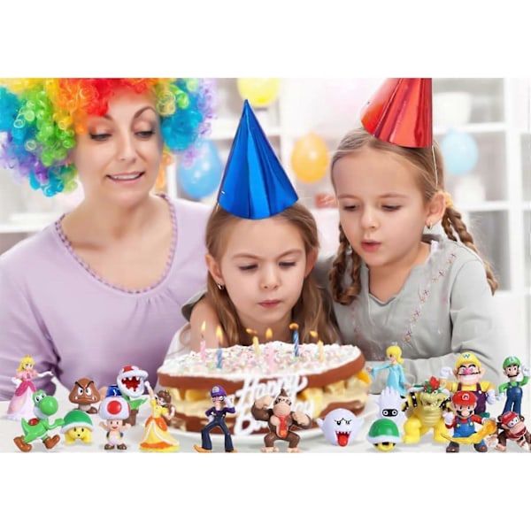 18 stk. Super Ma ri Brothers Actionfigurer, Ma ri Minifigurer, Børnelegetøj Cupcake Toppers Samlingslegesæt