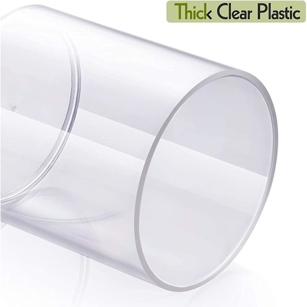4-pakning Bomullsputer, Bomullspinner Holder Dispenser for Bomull, Runde Puter - 300 ml Klar Plast Apotekerglass Sett Baderomsbeholder Oppbevaring Organisering