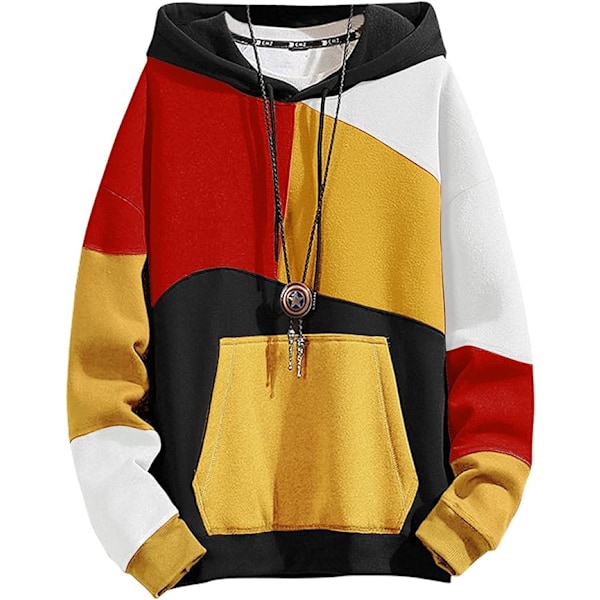 Herrehettegenser, Hip Hop-genser med hette, Unisex fritidssport-sweatshirts vår høst vinter Red and black