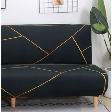 Strækbar sofabetræk uden armlæn – Polyester og spandex – Elastisk pasform – Maskinvaskbar – Til sovesofaer 180-220cm