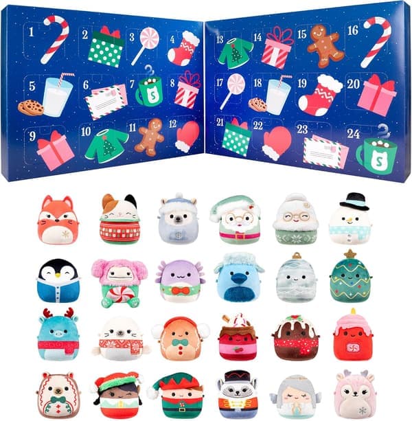 Micromallows Squishmallows 24-dagers adventskalender med leker blå blue