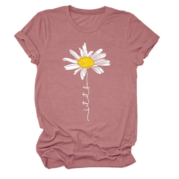 T-skjorter for kvinner Grafisk Kortermet Rund Hals Casual Sommer Topper