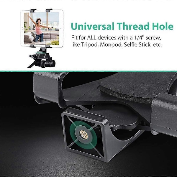 2 i 1 Nettbrett Telefon Tripod Feste Hurtig Svingbar Tilt Justerbar 360 Roterende Holder Nettbrett Adapter Klemme Stativ Feste for Videoopptak