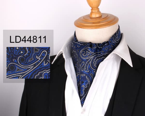 Ascot-slips for menn - Paisley Jacquard Silkevevd Blomsterhalsslips, LD44811