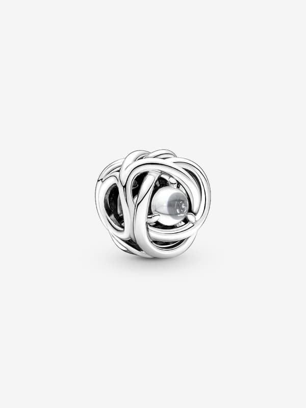 - April Klar Evighetssirkel Charm - Sterling sølv