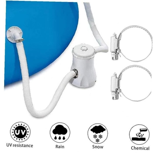 Ersättningsslang för pool - 32mm - 1,5m - 4 klämmor - Läckagesäker