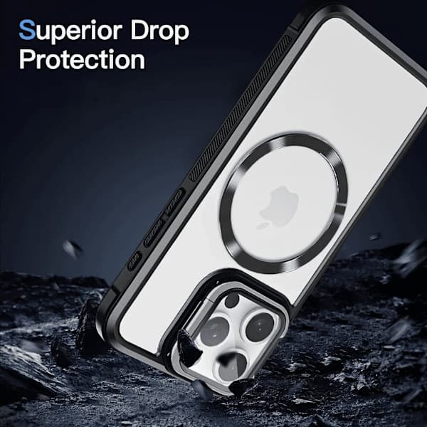 Magnetiskt stötsäkert telefonfodral för iPhone16 15 Pro Max Plus med stativ linsskydd iPhone16 iPhone16