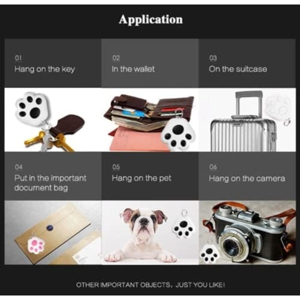Mini GPS-tracker for katt/hund, Bluetooth-tracker for kjæledyr{f2}