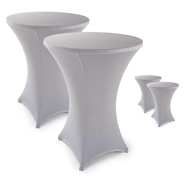Eleganta Antracit Stretchöverdrag Bar Bordsöverdrag för Bistrobord Silver  gray 80  2 Set