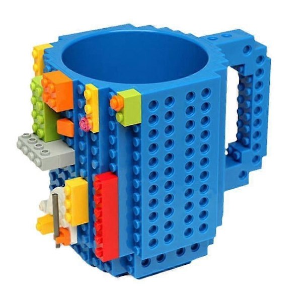 350 ml Sjov Byg En Klods Krus Nyhed Kaffekrus/Kopper Te Drikke Kop DIY Blok Puslespil Krus blue