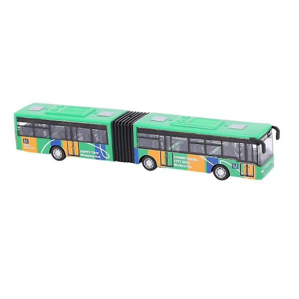 Modellbuss för barn, billeksaker, små babyleksaker med dragfunktion, grön