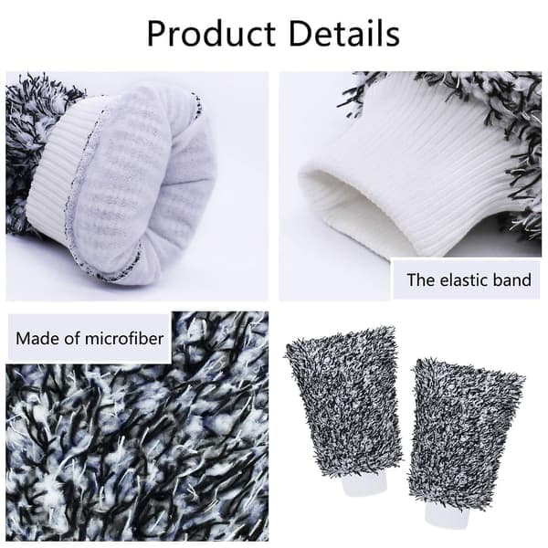 Mikrofiber biltvättshandske Rengöringshandskar Utrustningssvamp, 2 uppsättningar Professionell repfri