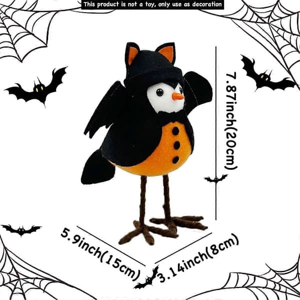 Halloweenfåglar 2 st stående prydnader
