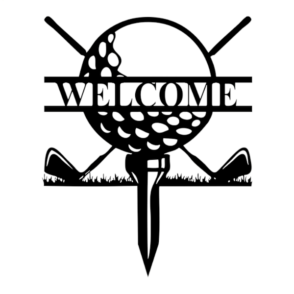 Golftilbehør for menn, rustsikre golf-tee velkomstpinner i metall for utendørs hage og golf-tema dekorasjon